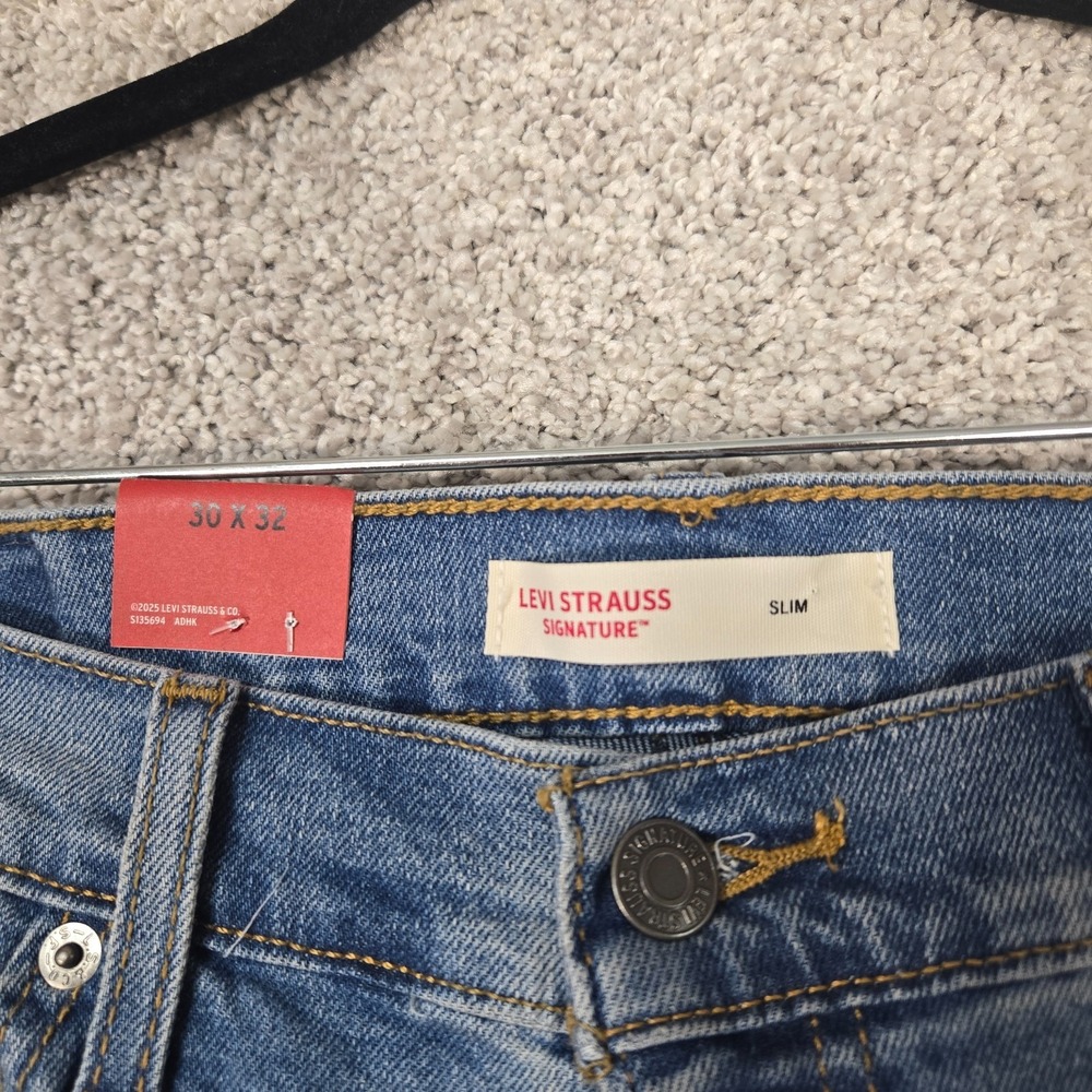 Levi Strauss Signature jeans Men's 30x32 Slim flex NEW - Picture 5 of 13